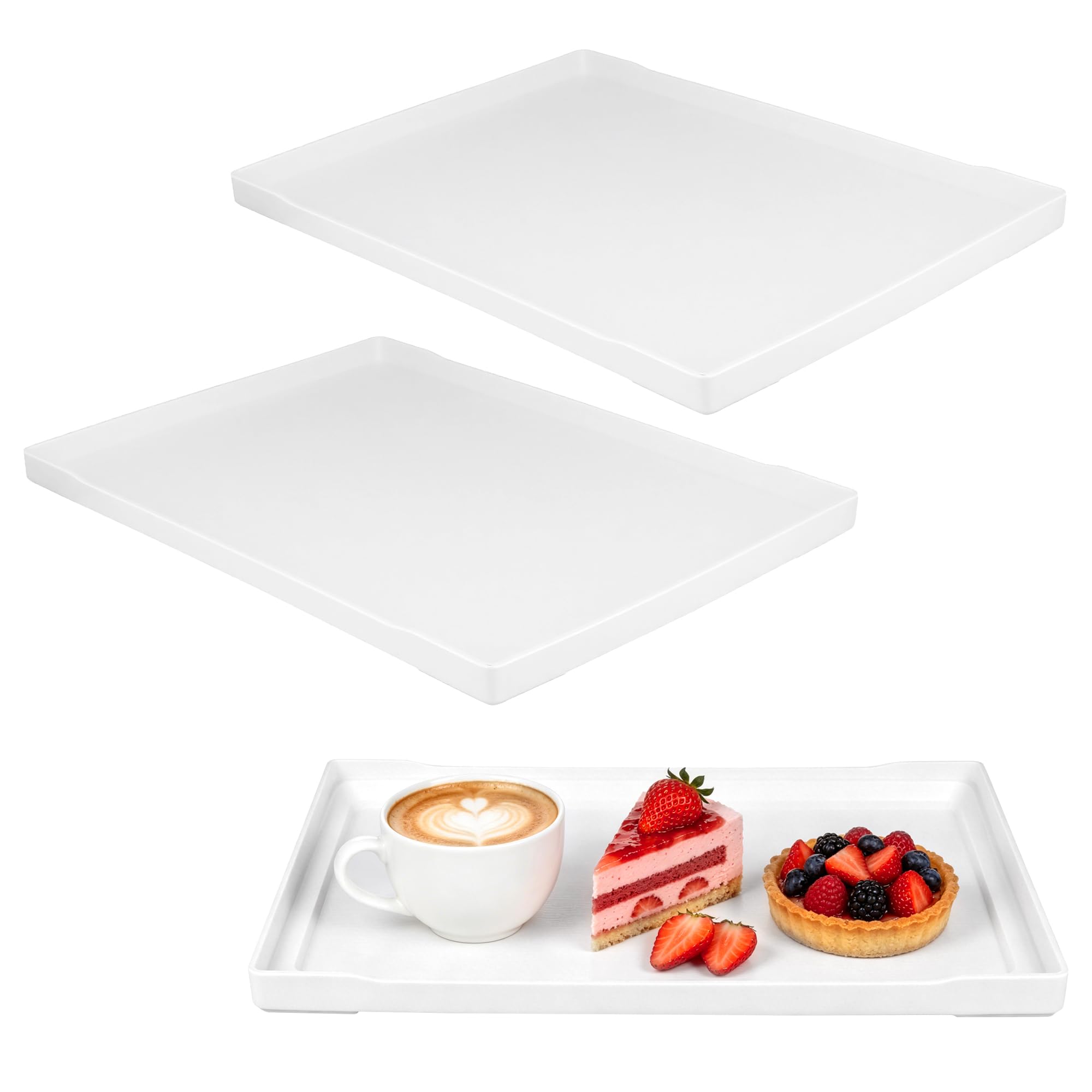Plateaux de service antidérapants rectangulaires en plastique polypropylène 40x30