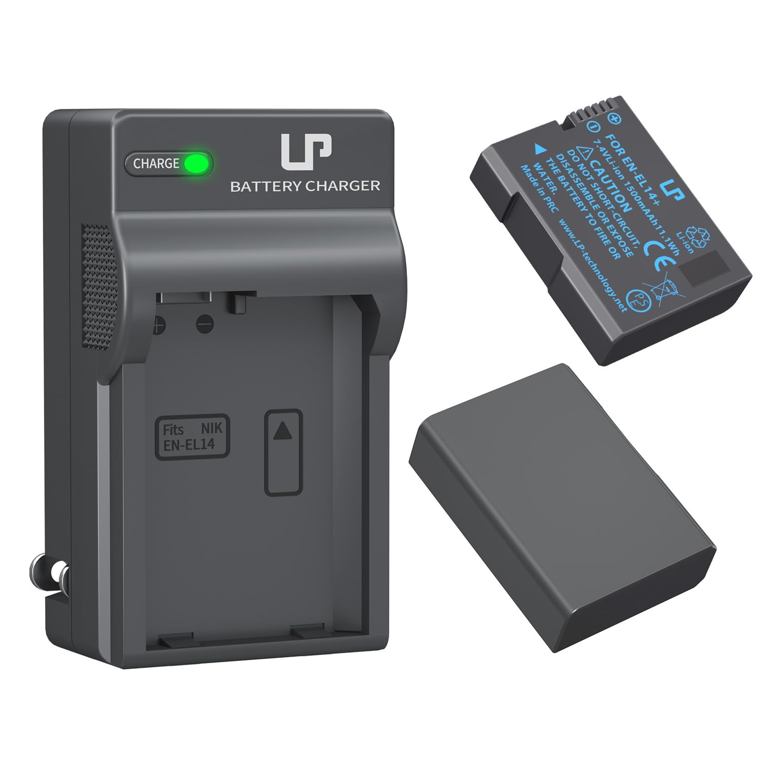 LP EN-EL14 EN EL14a Battery Charger Pack, 2-Pack Battery 1500mAh Compatible with Nikon D3500, D5600, D3300, D5100, D5500, D3100, D3200, D5200, D5300,