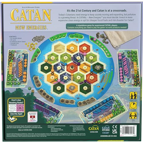 CATAN New Energies Board Game - Sustainable Resources & Strategy, Classic Gameplay with a Modern Twist! Family Game for Kids and Adults, Ages 12+, 3-4 Players, 90 Min Playtime, Made by CATAN Studio - Thumbnail 2
