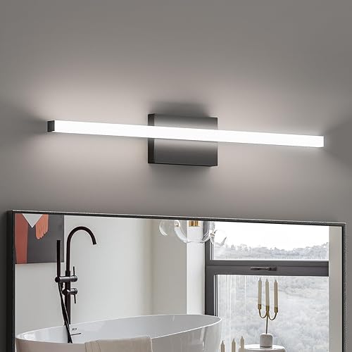 Lámparas de baño modernas de 24 pulgadas sobre espejo, 24 W, 2000 lúmenes, 5CCT, luces de tocador regulables para baño, barra de luz LED con