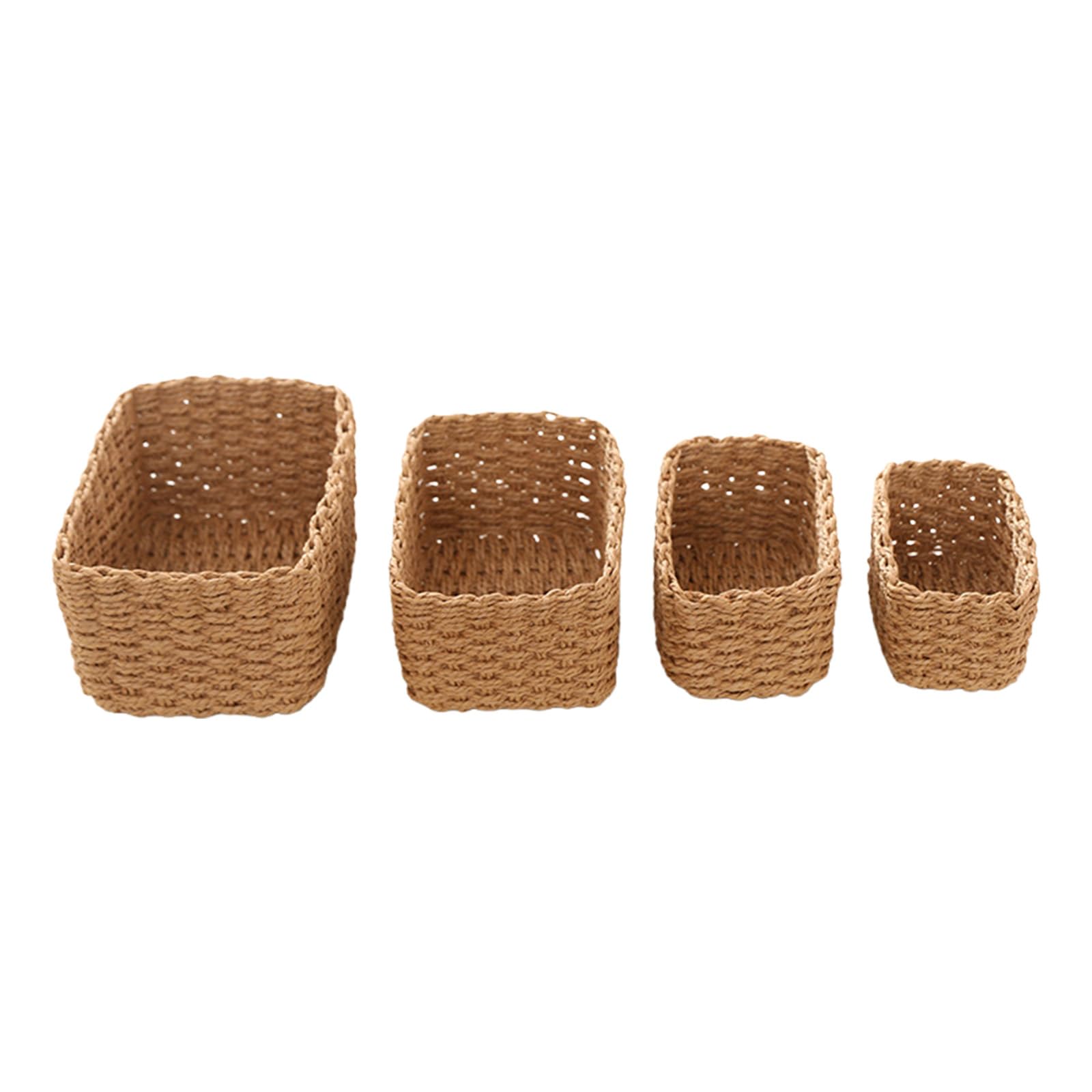 our fave 4 / 5Pcs Multifunctional Woven Baskets Stackable for Natural Materials Storage Space Efficient Home Decors Toy Basket