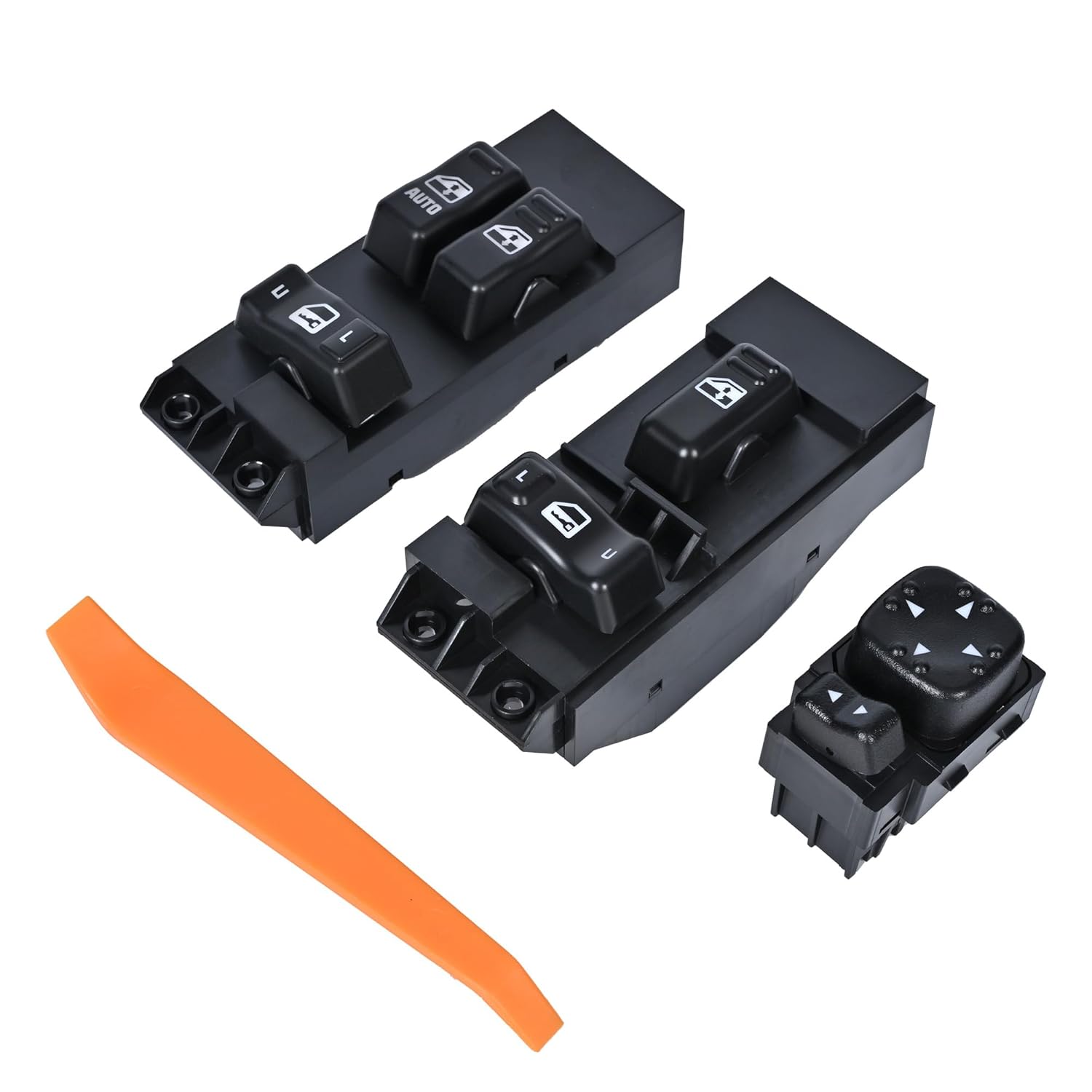 Power Window Switch Driver & Passenger Side 2 Door with Mirror Switch Compatible with 1999-2002 Chevy Silverado 1500 2500 3500 GMC Sierra 1500 2500 3500 Replaces# 15047637 15045084 15045085