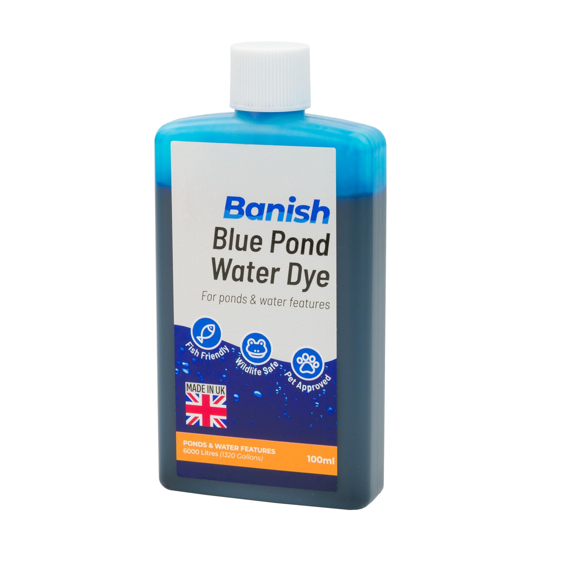 Pisces Banish Blue Pond Dye 100ml Water Colour Algae Control Reduce Greenwater Blanketweed Growth