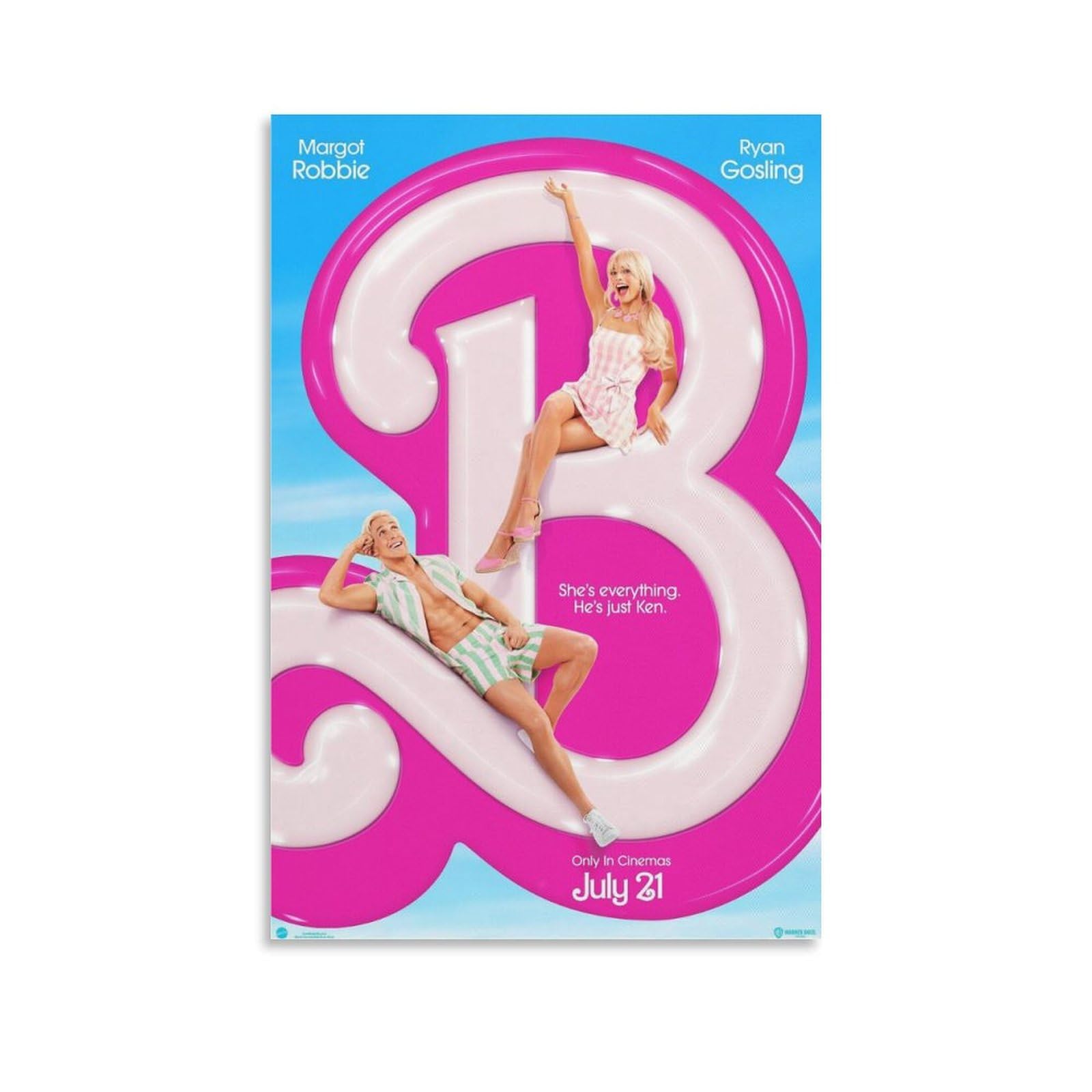 generic Posters & Prints Barbies 2023 Movie Posters for Girls Room Canvas Wall Art Picture Prints Wallpaper Family Living Room Decor Posters 12x18inch(30x45cm), Unframe-style