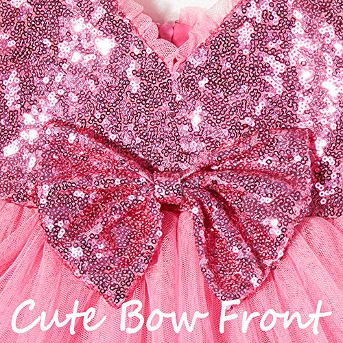Cilucu Baby Girl Cake Smash Dress Infant Sequin Flower Girl Dress Tutu with Cute Bow3