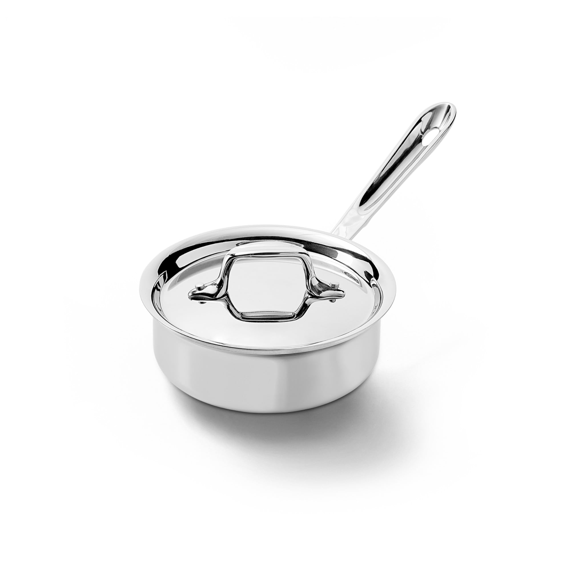 All-Clad 4201 Stainless Steel Tri-Ply Bonded Dishwasher Safe Sauce Pan with Lid/Cookware, 1-Quart, Silver
