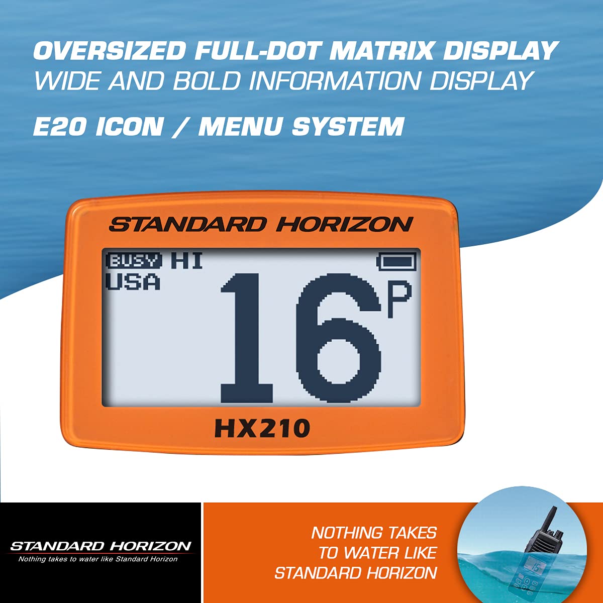 Standard Horizon HX210 Radio VHF de Mano, Color Negro