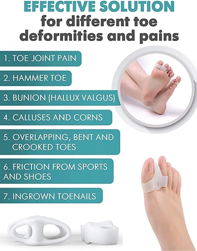 Image of Toe Separator for Feet Toe Spacers Correct Toes Yoga Silicone Hammer Toe Corrector for Women & Men Correct Toe Straighteners for Overlapping Toes (Rilex T separator)
