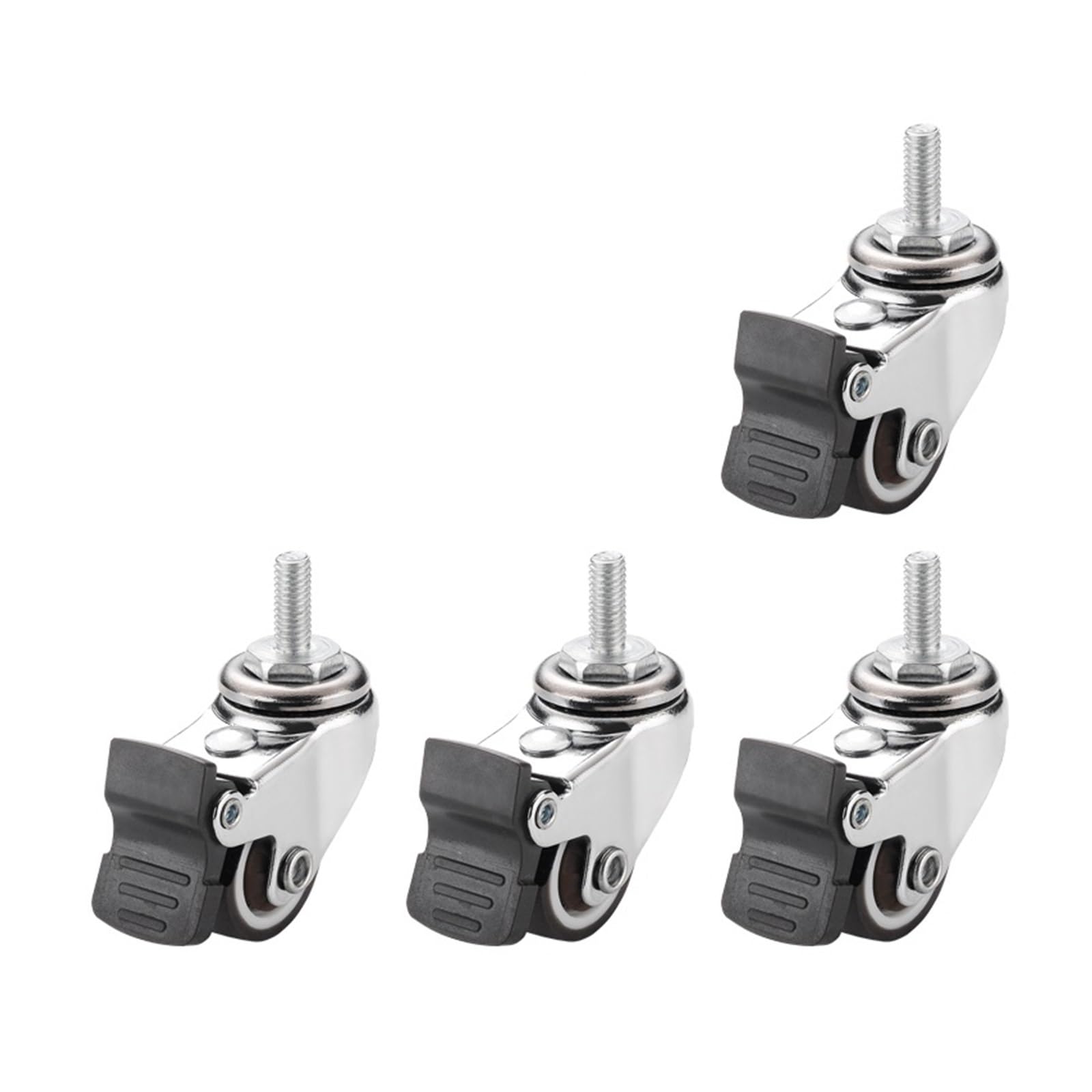 Fhdbekdcldm M6x15mm Type 2 4Pcs 1In Swivel Stem Casters, Tpe Mute Wheels For Furniture