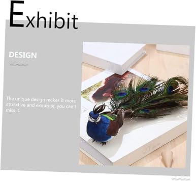 Alipis Realistic Peacock Decoration Miniature Peafowl Statues for Home Office