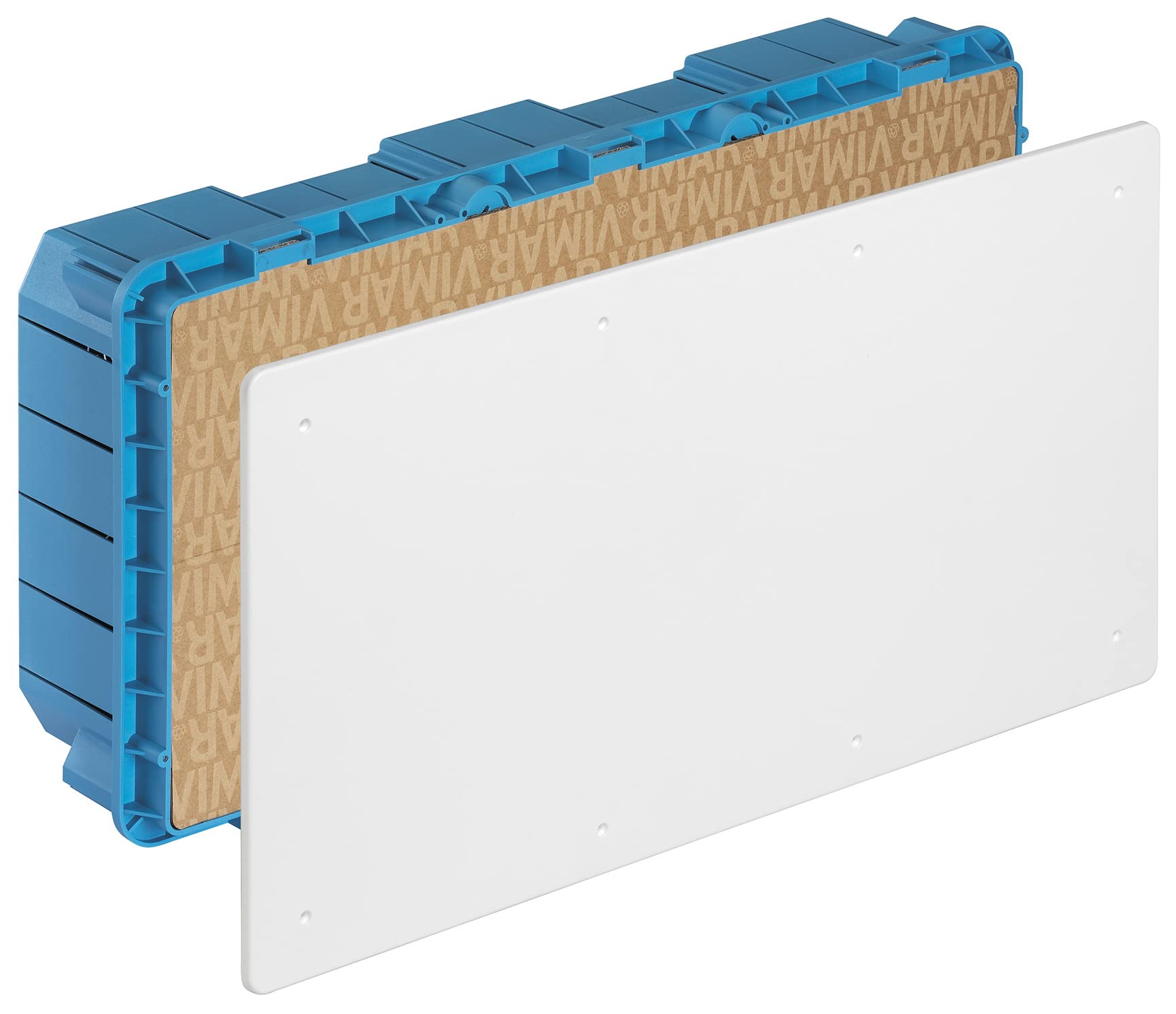 Vimar V70211 Scatola di derivazione da incasso con coperchio bianco e viti di fissaggio, 4 separatori e 2 giunti in dotazione. Dimensioni 515x248x120 mm