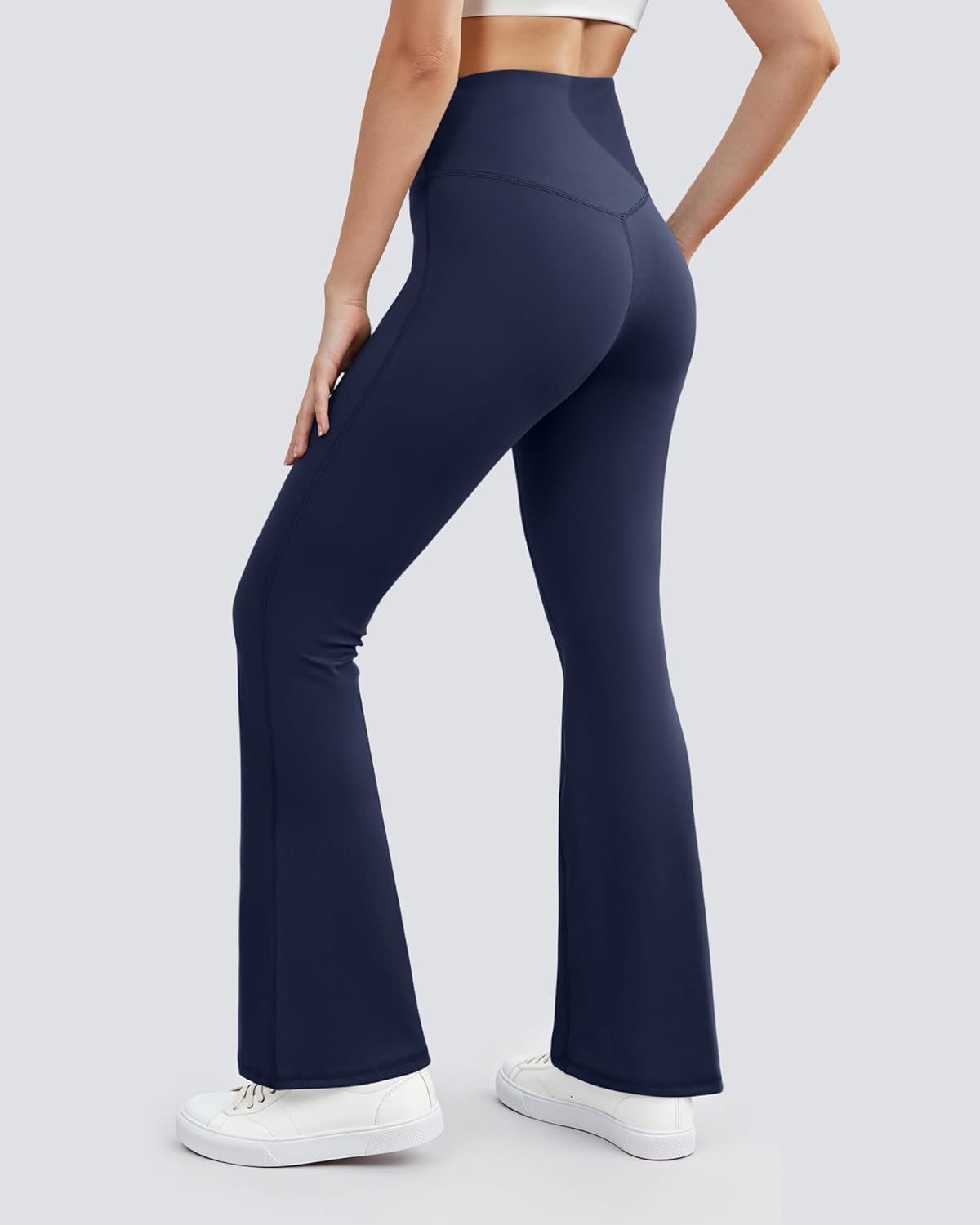 Yoga Pants for Women High Waisted Flare Leggings Bell Bottom Leggings Front Seamless Flared Workout Pants Tummy Control - Image 3