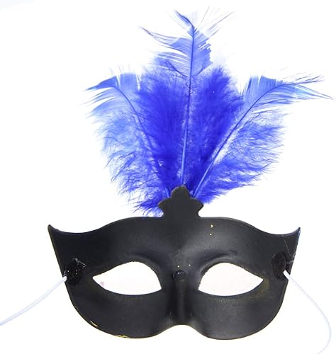 Miniatura 9 de IETANG Mini máscara de plumas de lujo, máscara pequeña para mascarada, Mardi Gras, decoraciones para fiestas, paquete de 12 unidades