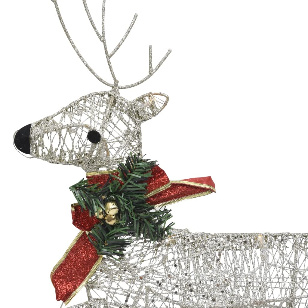 led lichterkette mit batterie,lichterketten,LED-Rentiere 2 Stk. Gold 40 LEDsGeeignet für Patio, Schlafzimmer, Wohnzimmer, Weihnachten