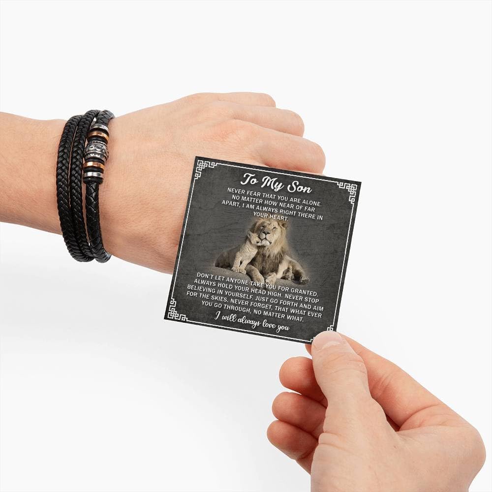 VIRAGIL To My Son Bracelet, Son Gifts From Mom And Dad, Bracelet For Son From Dad, Son Bracellet From Mom, Birthday Gift For Son, Men Bracelet, Gift For My Son Birthday With Message Card And Gift Box