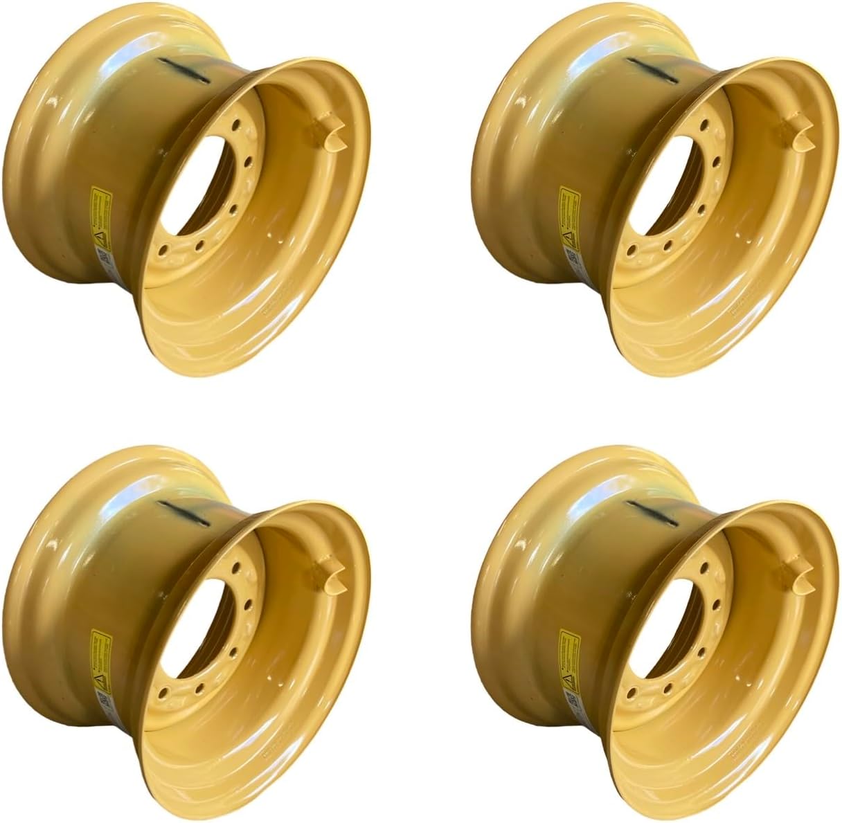 Set of 4-12-16.5 8-lug Rims for Gehl-16.5x9.75,8 TITAN EW USA Skid Steer Wheels/Rims for Gehl, John Deere, Mustang & more -8 bolt, 5.38" back spacing- fits 12X16.5 Tires
