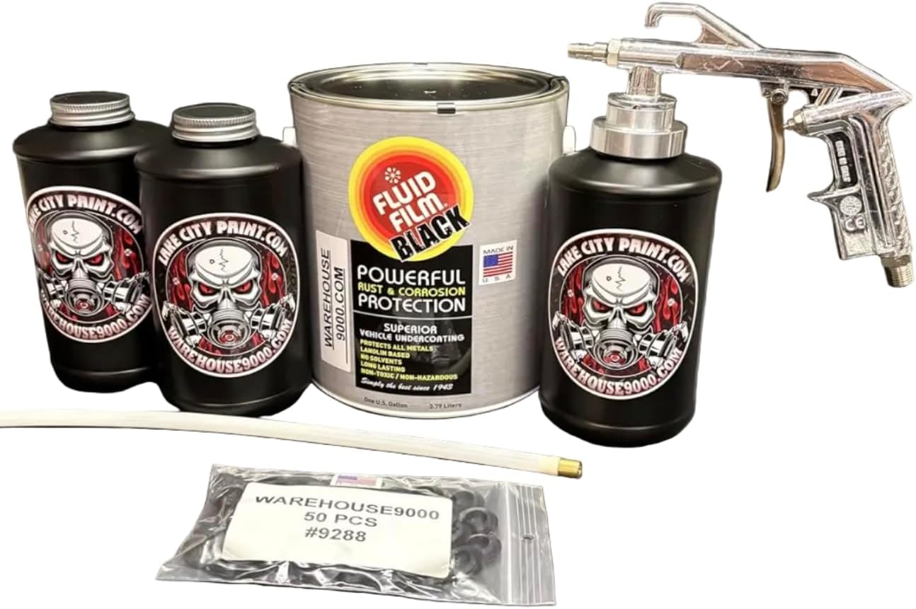Complete Black FF Lanolin Undercoating Fluid Semi Pro Undercoating Gun - Straight Wand Kit (3 B Quart Gun)