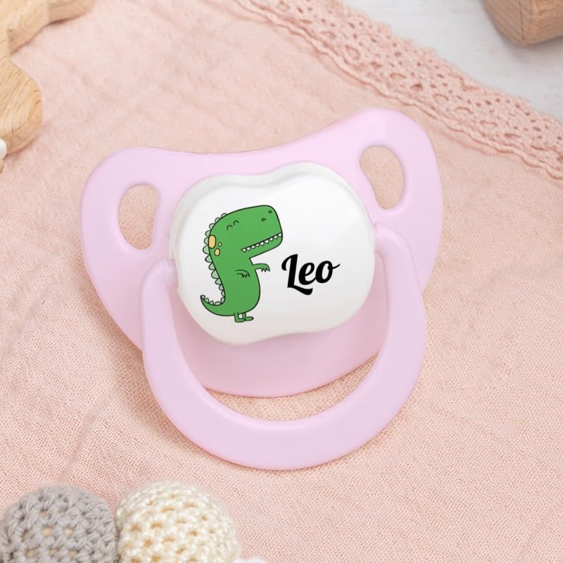 Wanapix | Chupetes Bebe Personalizado | Tetinas de Silicona para Recién Nacidos | 0-6 Meses | Chupetes anatómicos Sin BPA ni Ftalatos | Dino