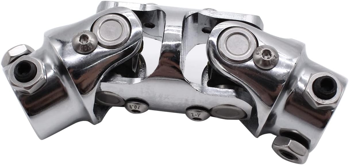 1 PC SHLPDFM Chrome Double Universal Steering 3/4" DD X 3/4" DD Double U-Joint Shaft