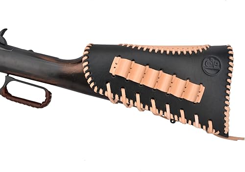 Miniatura 7 de Nalga para rifle de mano izquierda y derecha con soporte para carcasa para .45-70 308 30-06, funda de munición de cuero