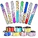 LURICO 12 Packs Bracciali con Sirena Originale con Fodera in Velluto,Paillettes Bracciale Slap,Braccialetto con Due Colori Decorativi Reversibile Forniture per Donne Ragazze Bambini