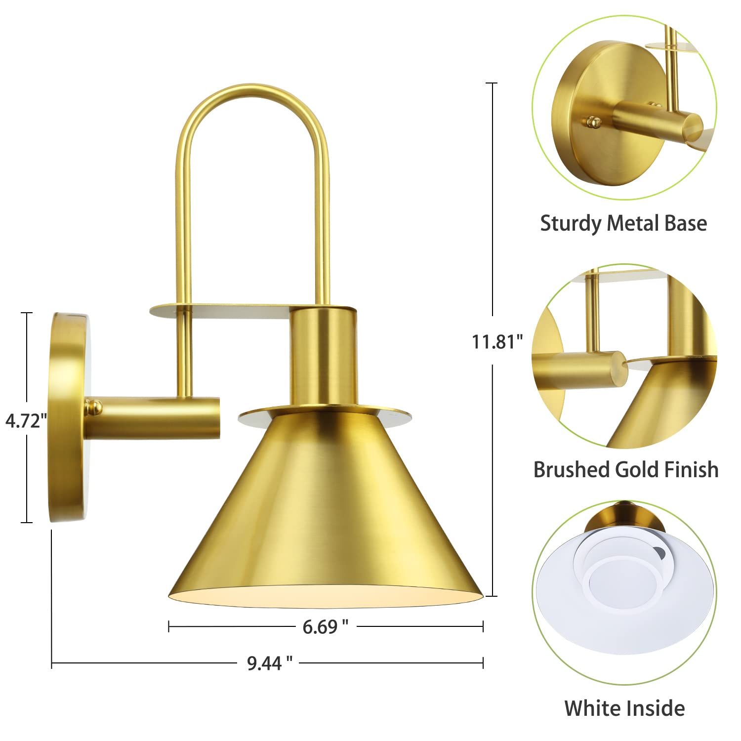 Novantl Battery Operated Wall Sconce, Wireless Battery Operated Wall Lights, Gold Wall Sconces Set of Two Battery Operated, Wall Sconces Battery Operated with Remote for Gallery, Bedroom