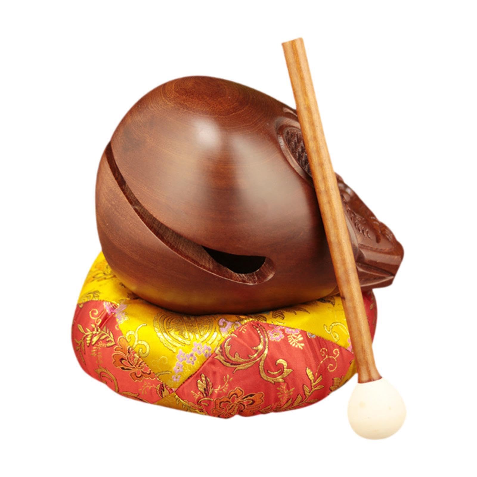 Temple Block mit Schlägel – ein wunderschönes, 5 Zoll | für Kinder und Erwachsene mit einzigartigen Klängen. Ideal als Dekoration für Zuhause oder Büro.