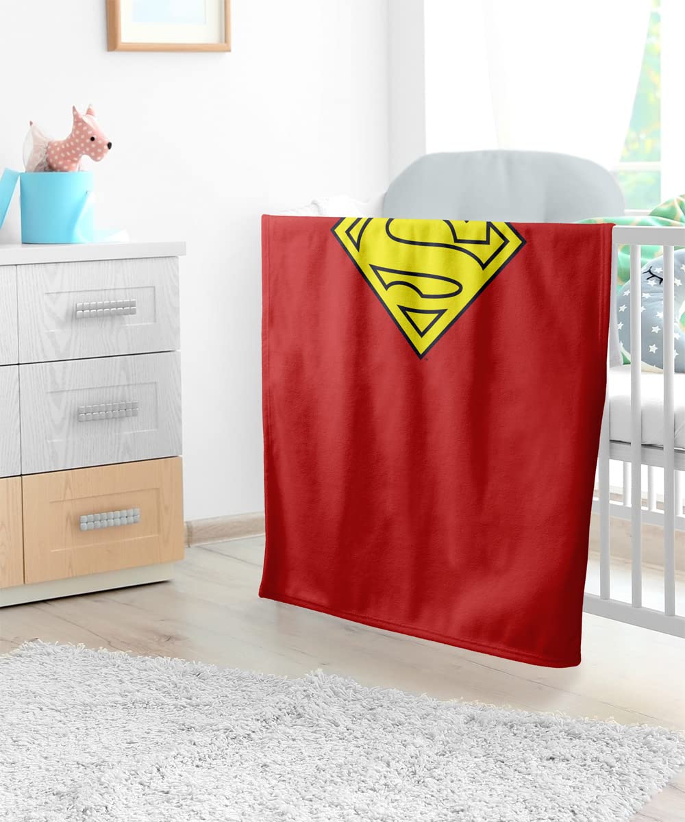 Couverture Polaire Portable Superman – Avec Manches, Taille Universelle – Bleue