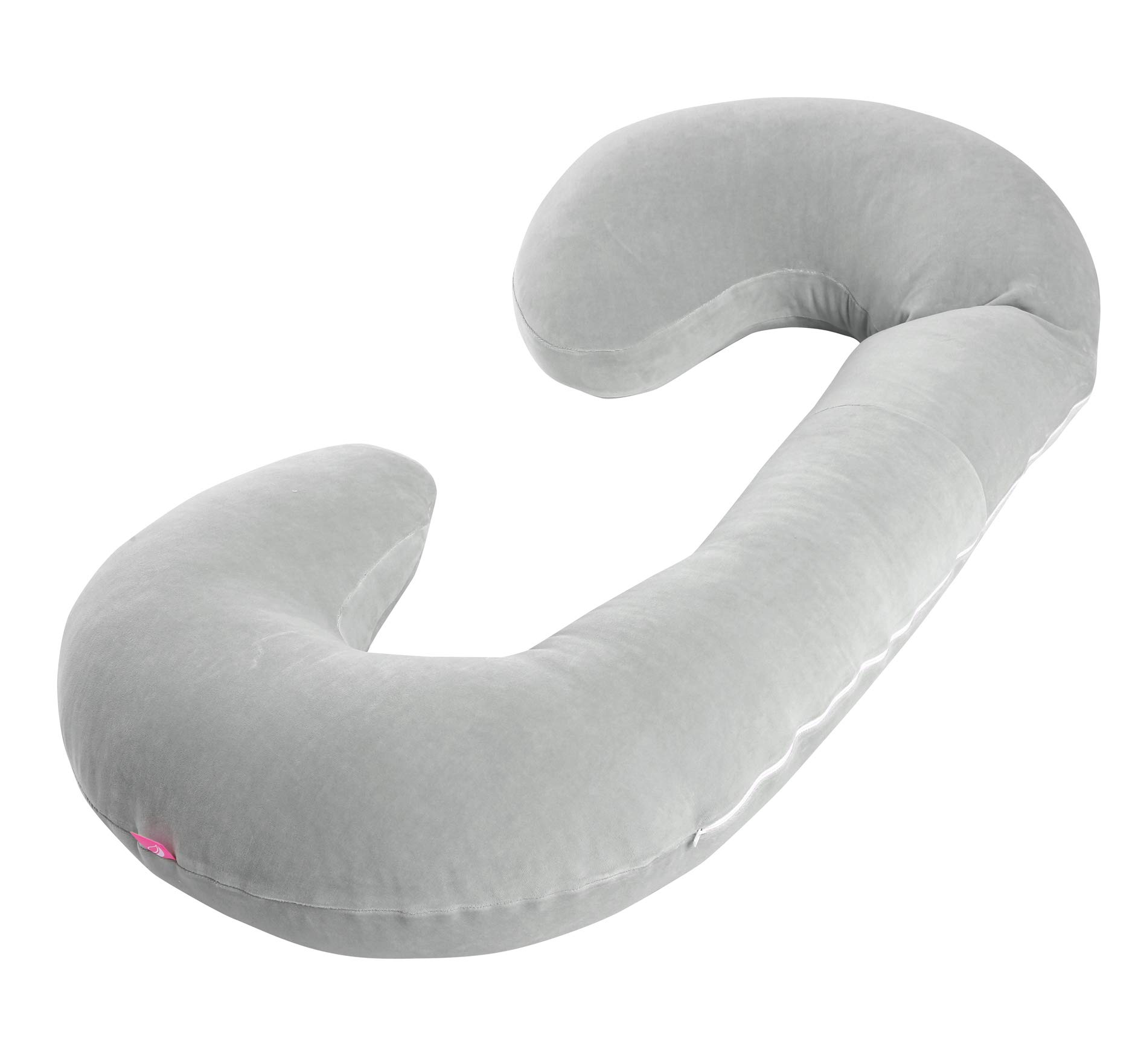 Bezug für Lagerungskissen/Seitenschläferkissen Sleepy-C Premium von Motherhood, Öko-Tex Standard - aus Baumwoll-Velour! (hellgrau)