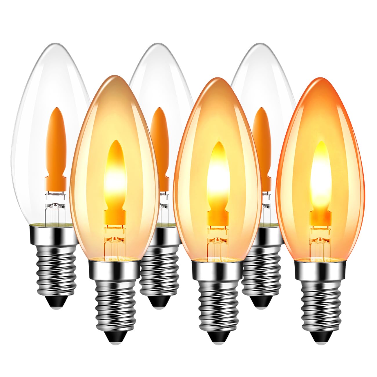 ANWIO Flicker Flame Light Bulbs E12 Base, 1W=3W Non-Dimmable 1800K