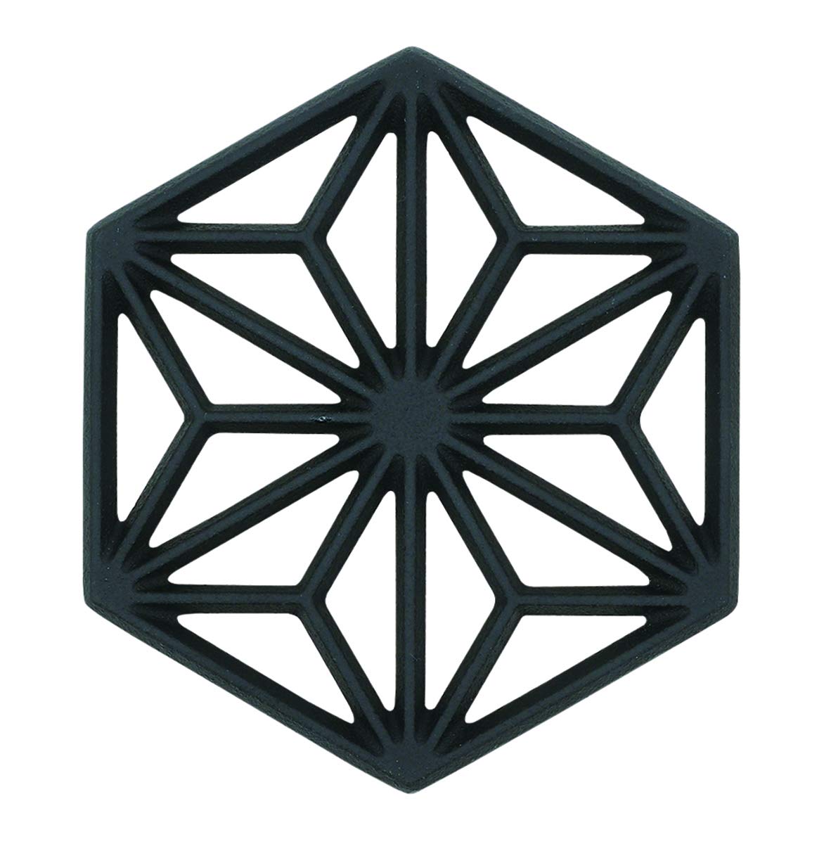 Pearl Metal Cast Iron Trivet Hemp Leaf Pattern 5.9in Black Pot Stand