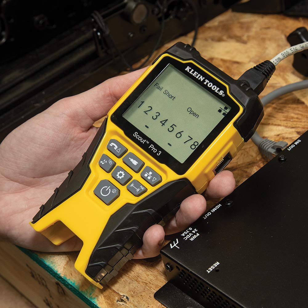 KLEIN TOOLS VDV501-852 Scout Pro 3 Kabeltester Set | Netzwerk Tester LAN Tester für RJ11 RJ12 RJ45 Koax | Mit Leitungssucher und Remote-Einheiten | LCD-Display für Kabellänge Verdrahtungstest