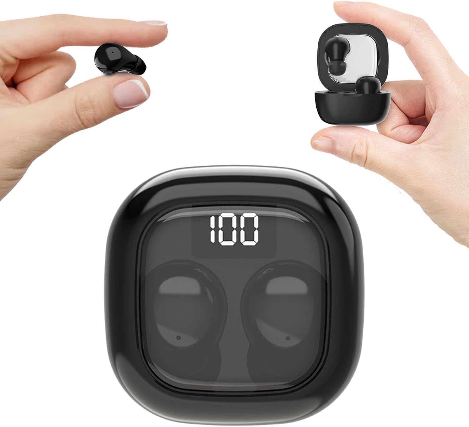 Invisible Mini Sleep Earbuds Ear Buds for Side Sleepers Sleeping, Small Ears Canals Women Wireless Bluetooth Low Profile Smallest Disgused Tiny Micro Discreet Hidden Earbuds Headphones for Work