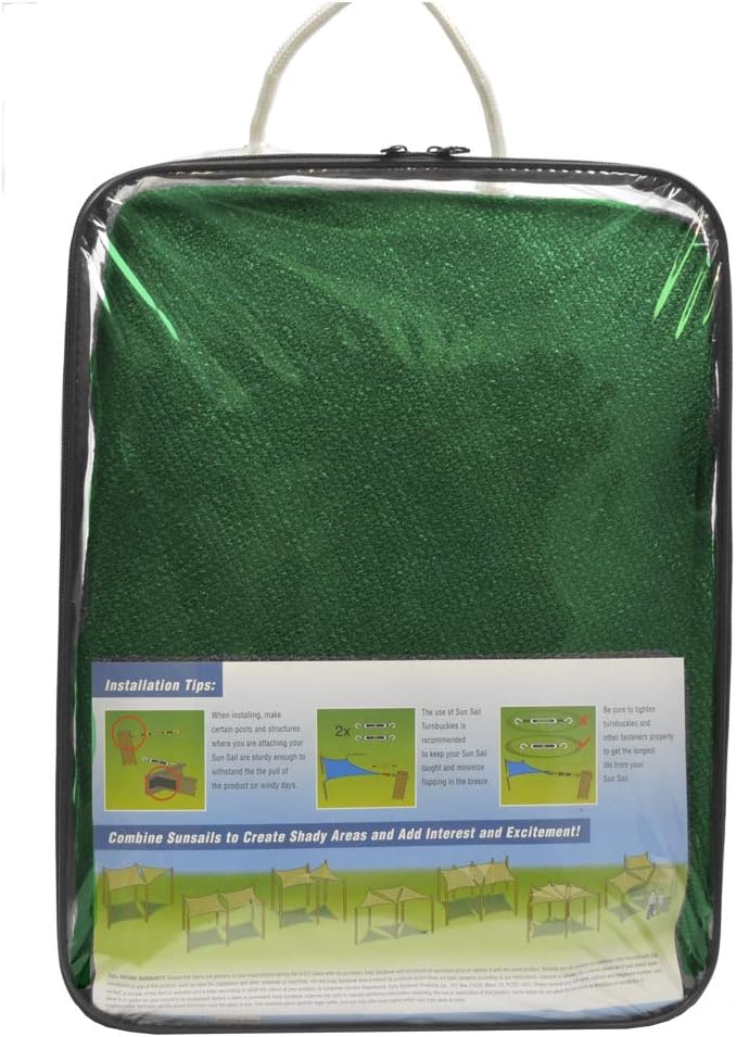 Easy Gardener 10909H, Fabric Shade, Sun Sail Shade Accessory, Green : Sun Sail Green Triangle : Patio, Lawn & Garden
