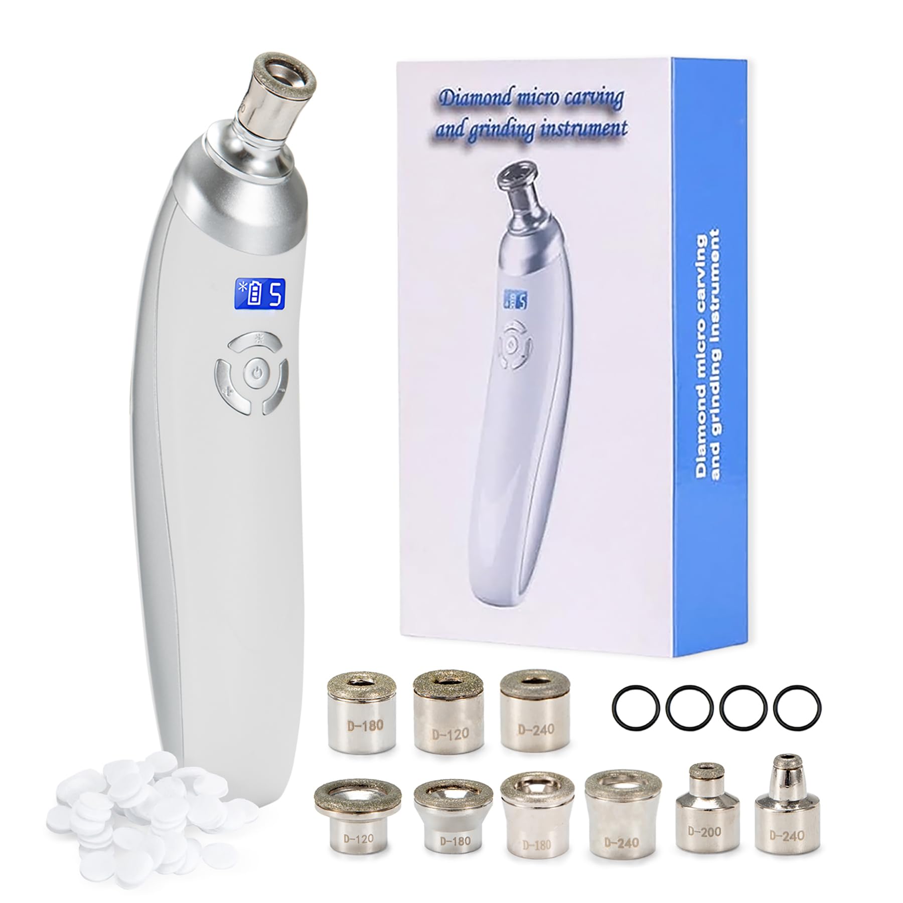 Diamond Microdermabrasion Machine, Portable Microdermabrasion Tool for Skin Exfoliation & Blackhead Removal, Facial Skin Care Device for Home Use