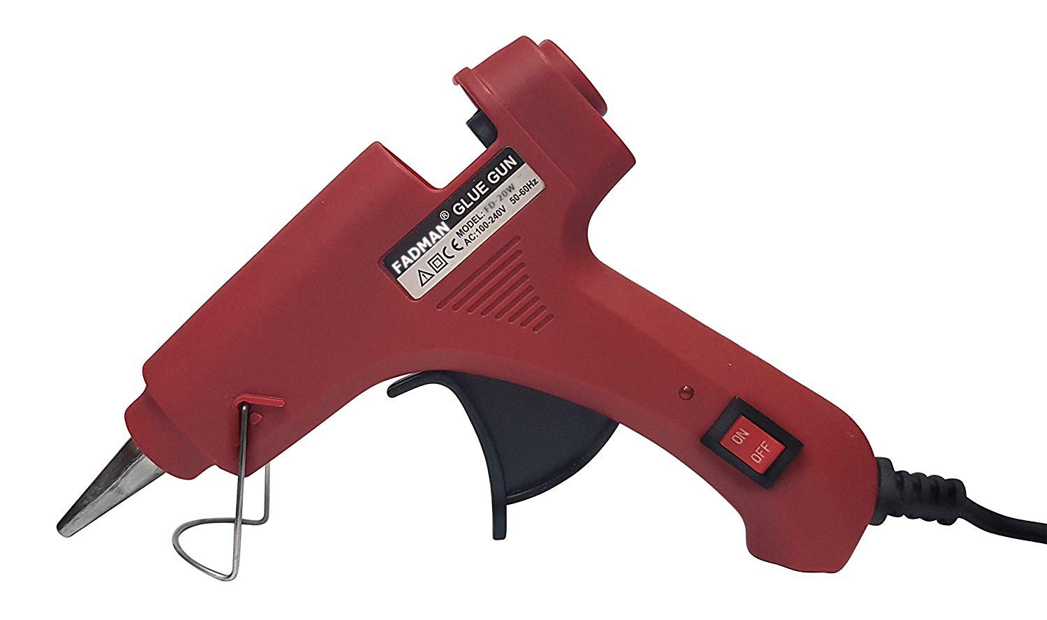 Fadman Electric 20W Red Mini Hot Melt Glue Gun Hot Melt Glue Stick Standard Temperature Corded Glue Gun (7 mm)