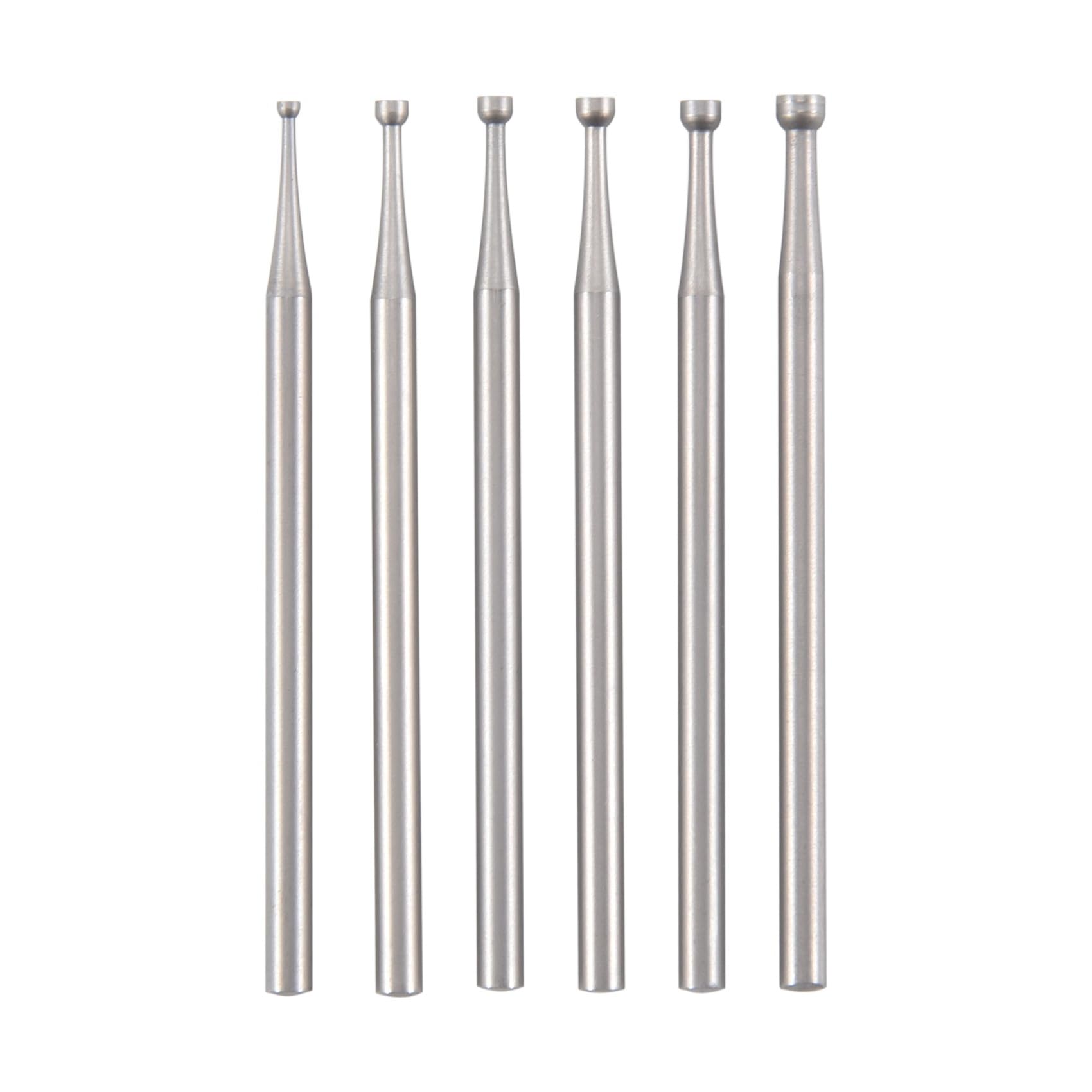 MOLERRI Round Cup Burr 3/32Inch Shank Jewelry Making Burs Wire Rounder Bits Silver 6Piece