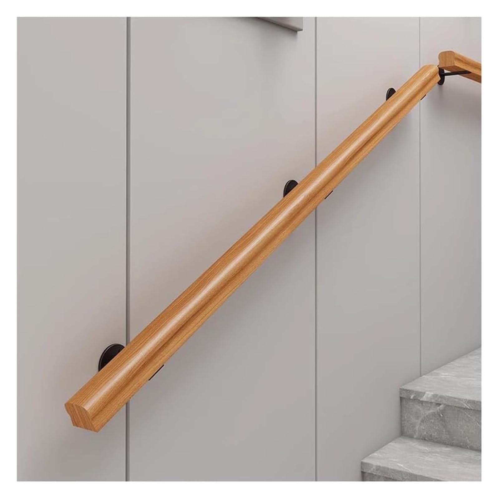 Stair Rail Wooden Handrail, 150cm Stair Hand Rai Indoor Banister Railing