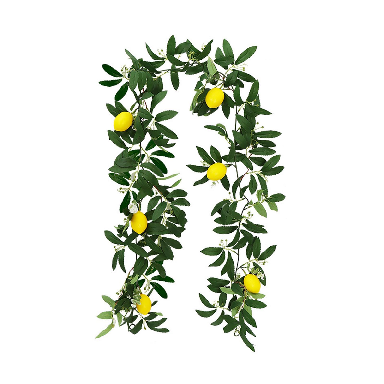 Buxuaaaa Bendable Lemon Foliages Garlands Weather Resistant Artificial Greeneries for Balconies Garden Parties Setups Decorative Piece Indoor Outdoor Lemon Decor