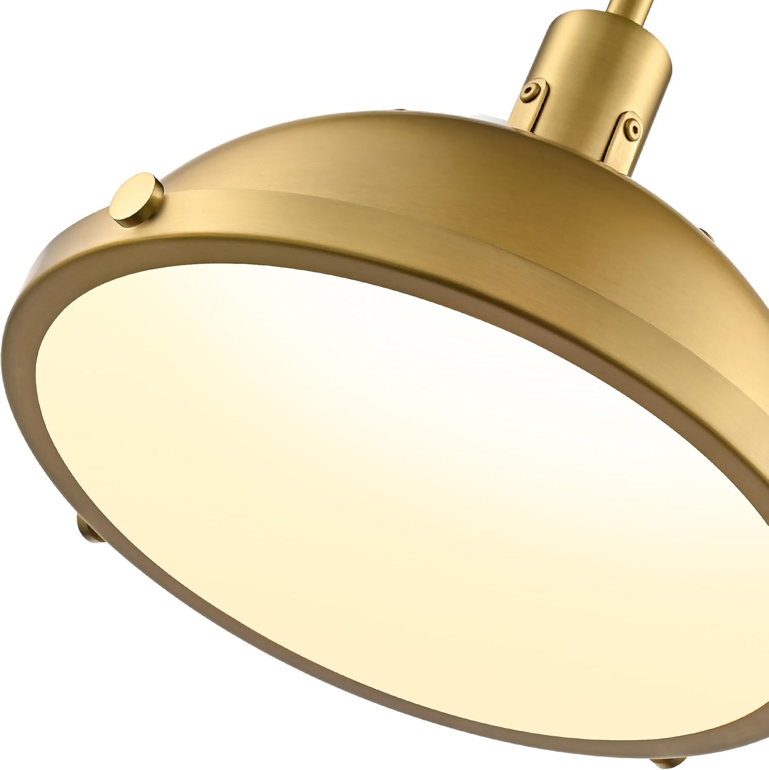 12.7 Inch Brushed Gold Modern Pendant Lights, Contemporary Dome Kitchen Island Pendant Lighting, 1-Light Small Ceiling Hanging Light Fixture with Opal Glass Diffuser, Over Sink Table Bar Hall