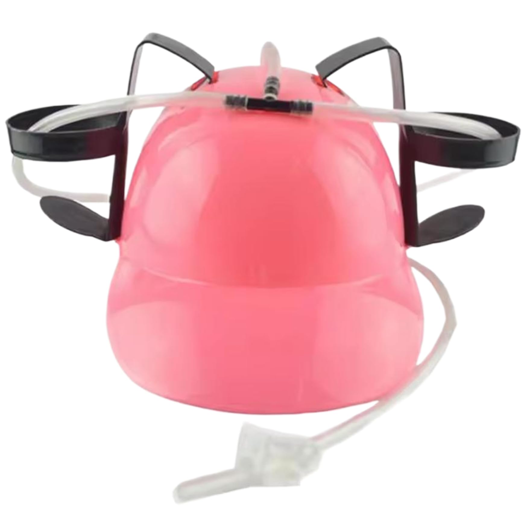 Takingup Funny Hats Beer Hat Creative Drinking Helmet Cute Fun Drinking Hat for Beer Soda Novelty Can Holder Cap with Straw for Home Party Gifts Pink