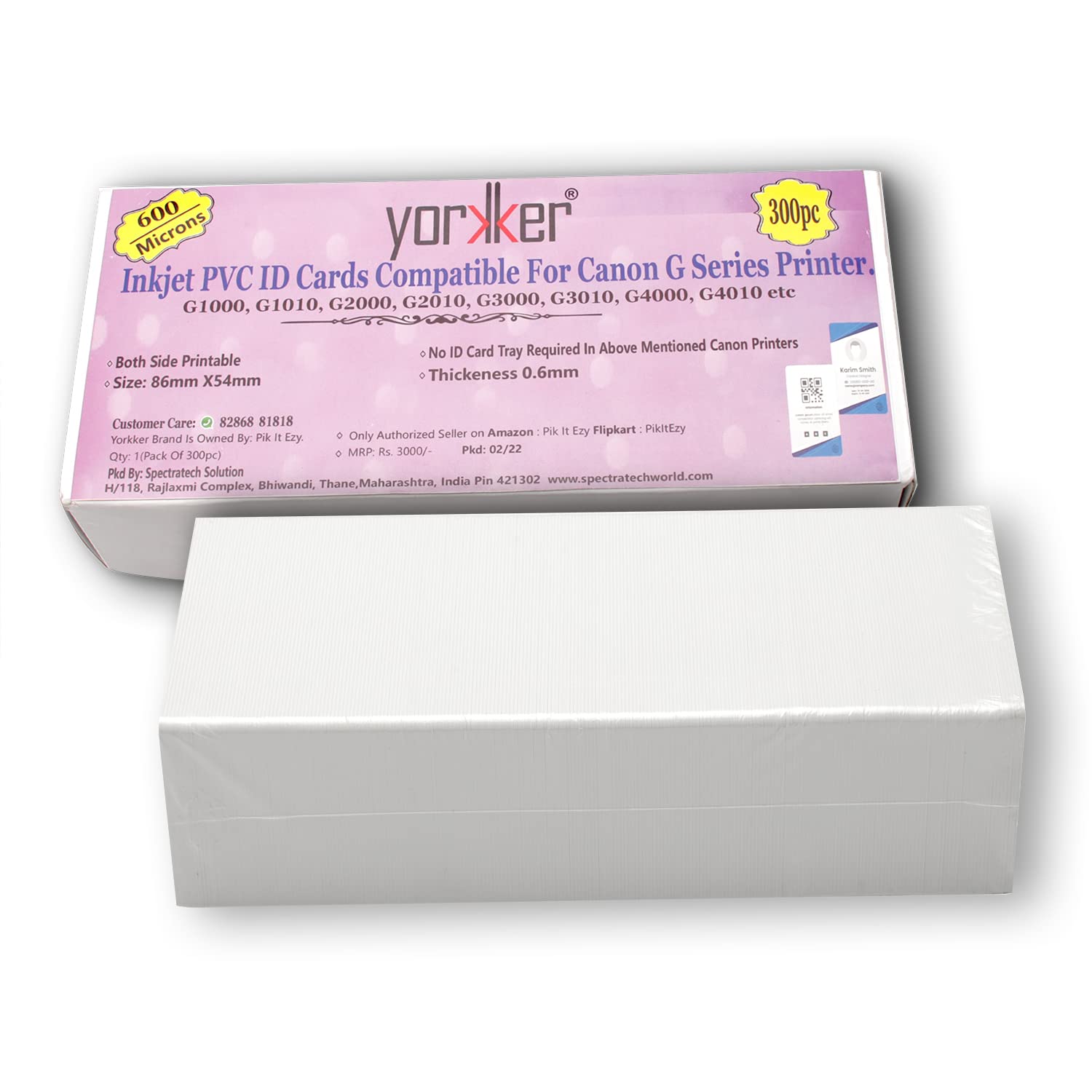Yorkker Inkjet ID Cards Pack of 300 Compatible with Canon Printers G1000, G2000, G2010, G3000, G3010, G4000, G4010 Printers (600 Micron) (B07NCYQ7W5) Amazon Price History, Amazon Price Tracker