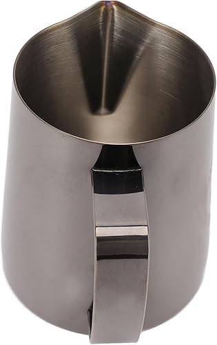 Miniatura 9 de Espumador de leche para café, jarra espumosa, jarra espumosa de acero inoxidable 304, taza de flores para café, espumador de leche, 20.3fl oz, boca