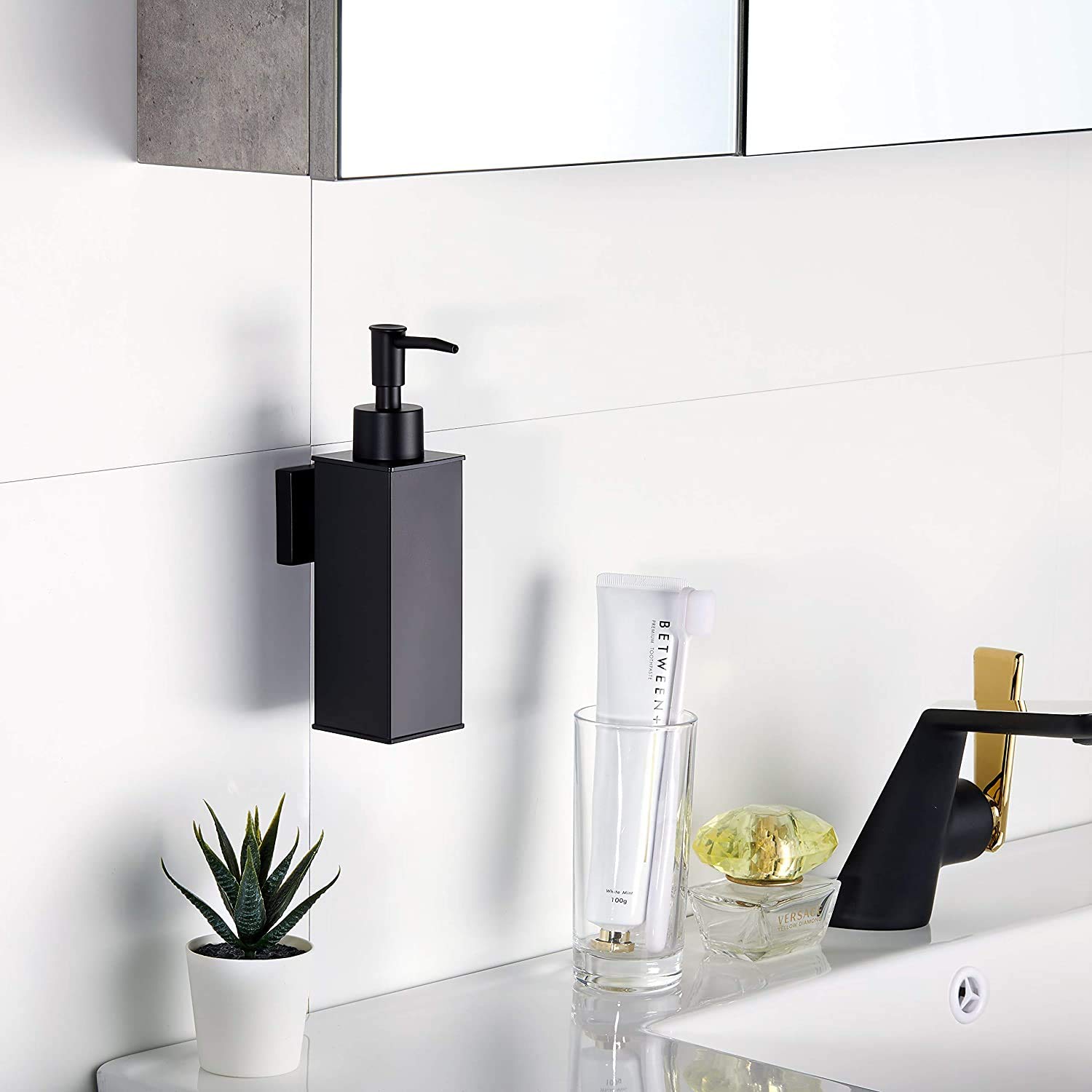 bgl Dispenser di Sapone in Acciaio Inox 304 Montaggio a Parete per Bagno