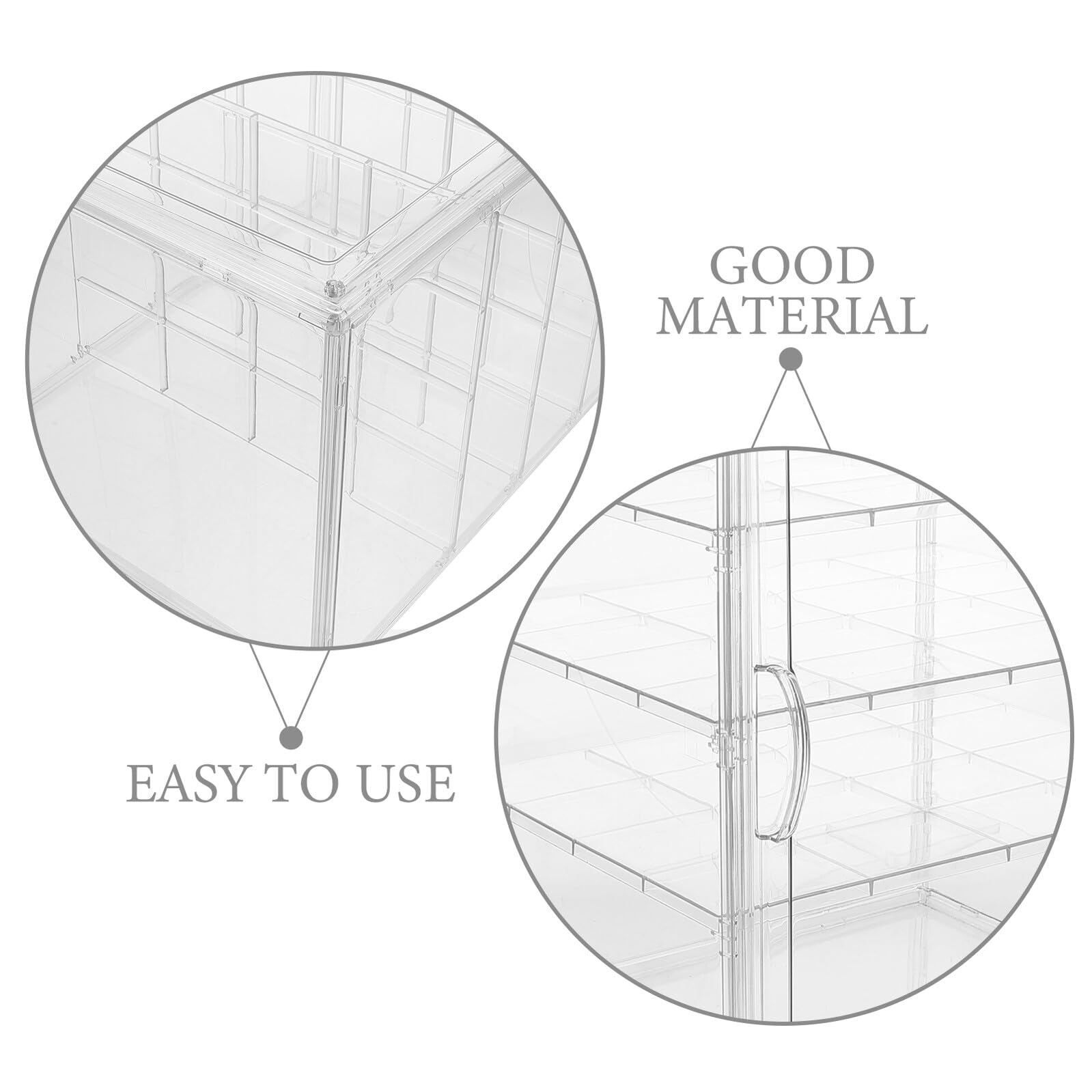 Ipetboom Vetrina per Pane e Pasticceria da Banco Trasparente 4 Ripiani Regolabili in Plastica Smontabile, Contenitore per Prodotti da Forno per Panetteria e Cucina Professionale
