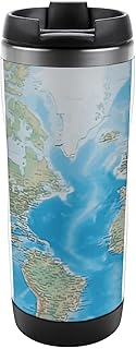 MUSM World Map Tumbler 13oz, Double Wall Stainless Steel Water Bottle, B...