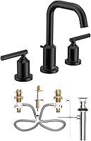 Vista 13 de Moen Gibson TV6142BN - Grifo de lavabo de baño moderno de dos manijas de arco alto para configuraciones de 3 agujeros con válvula incluida, níquel