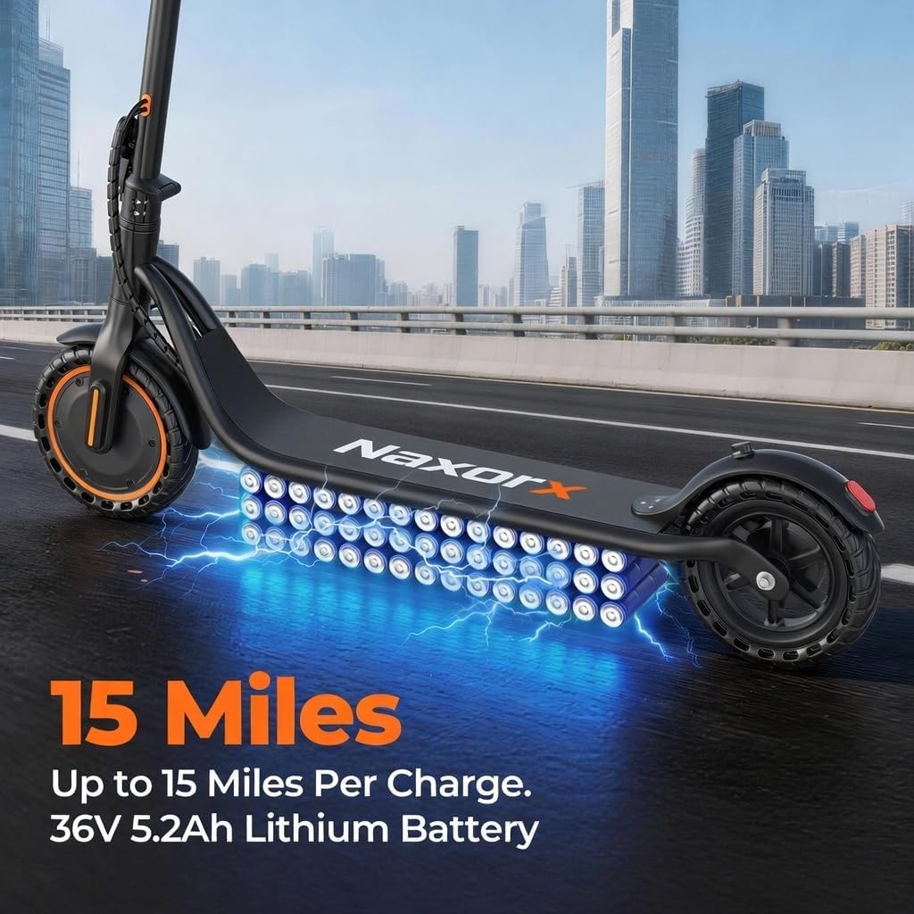 350W Electric Scooter for Adults, 19MPH Commuting E Scooter, Up to 15 Miles Range, 8.5" Solid Tires, APP Control, Dual Braking System, 15% Hill Climbing, Folding Escooter