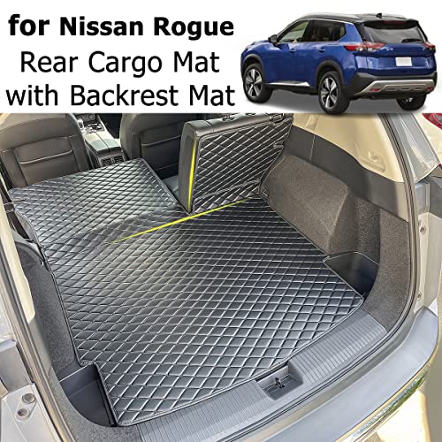 7Deekei For 2021-2023 Nissan Rogue Trunk Mat And Rear Backrest Mat Cargo Liners All Weather Anti-Slip (Not Fit Rogue Sport) #TOP2