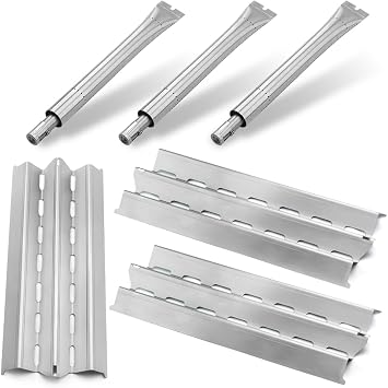Grill Parts Replacement for Broil King Signet 320, Sovereign 9865-54 9468-54 9468-84, Monarch, Flav R Wave Heat Plate and Burner 13 3/4 inch 11041-3+18429-3